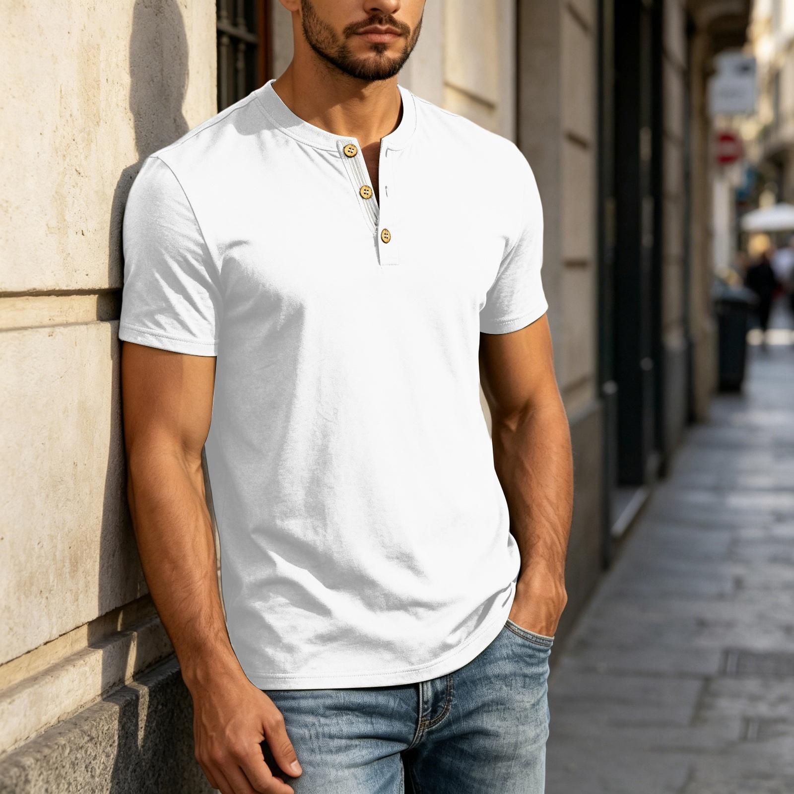 Men s Henley Shirt Short Sleeve Casual Button Front T-Shirt Lightweight Soft Fabric Summer Top M
Men s Henley Shirt Short Sleeve Casual Button Front T-Shirt Lightweight Soft Fabric Summer Top M