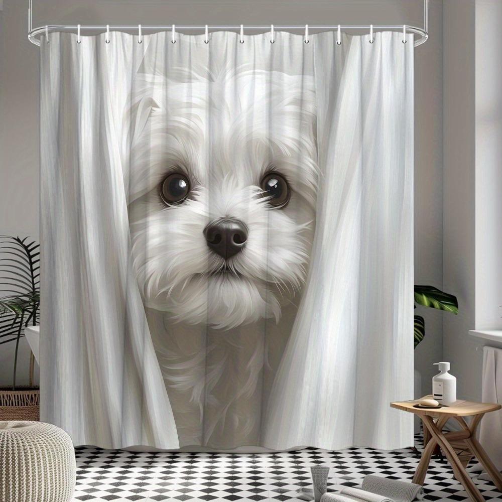Cute Maltese Dog Shower Curtain 3D Printed Waterproof Bathroom Curtain With Hooks Pet Animal Pattern Home Bathroom Decor W60H190(CM)-1 Pcs
Cute Maltese Dog Shower Curtain 3D Printed Waterproof Bathroom Curtain With Hooks Pet Animal Pattern Home Bathroom Decor W60H190(CM)-1 Pcs