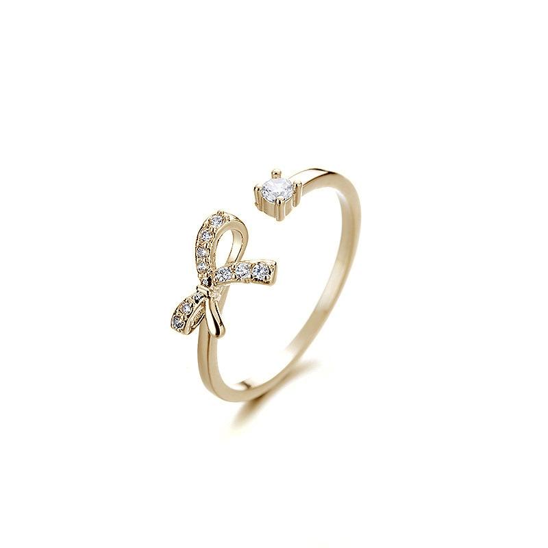 Sweet Diamond Bow Ring Trendy Daily Versatile Fashion Personalized Index Finger Open Ring Adjustable opening золотий
Sweet Diamond Bow Ring Trendy Daily Versatile Fashion Personalized Index Finger Open Ring Adjustable opening золотий