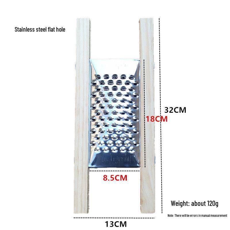 Stainless Steel Flat Hole Grater with Wooden Handle for Radish, Potato, and Cucumber Strips Wood Handle 1 Piece
Stainless Steel Flat Hole Grater with Wooden Handle for Radish, Potato, and Cucumber Strips Wood Handle 1 Piece