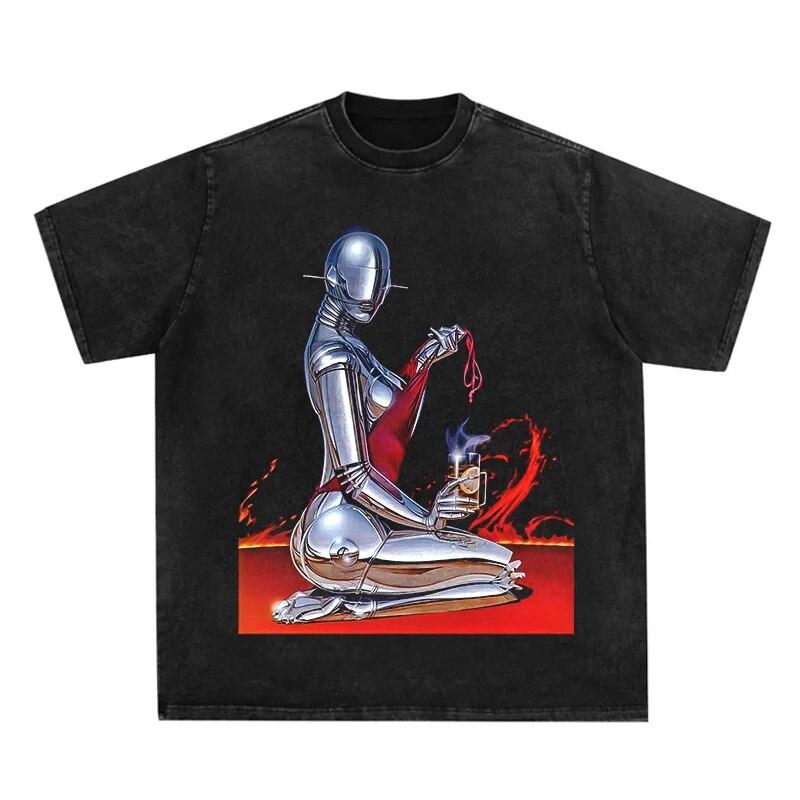 Hip Hop Harajuku Streetwear 2023 Vintage T-Shirt Cartoon Robot Print Washed Short Sleeve Summer Oversized Cotton Casual Men Tees
Hip Hop Harajuku Streetwear 2023 Vintage T-Shirt Cartoon Robot Print Washed Short Sleeve Summer Oversized Cotton Casual Men Tees