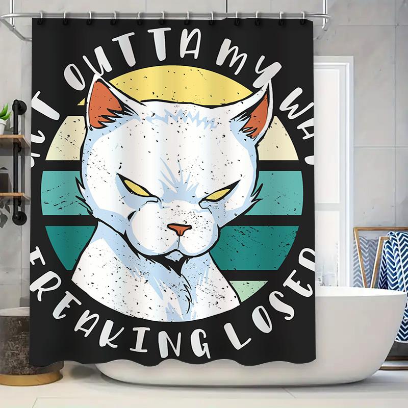 White Furry Cat Shower Curtain with Black Print for Bathroom Decor Cartoon Animal Pattern Home Decoration Size: 180 x 259 cm (70 90x180cm
White Furry Cat Shower Curtain with Black Print for Bathroom Decor Cartoon Animal Pattern Home Decoration Size: 180 x 259 cm (70 90x180cm