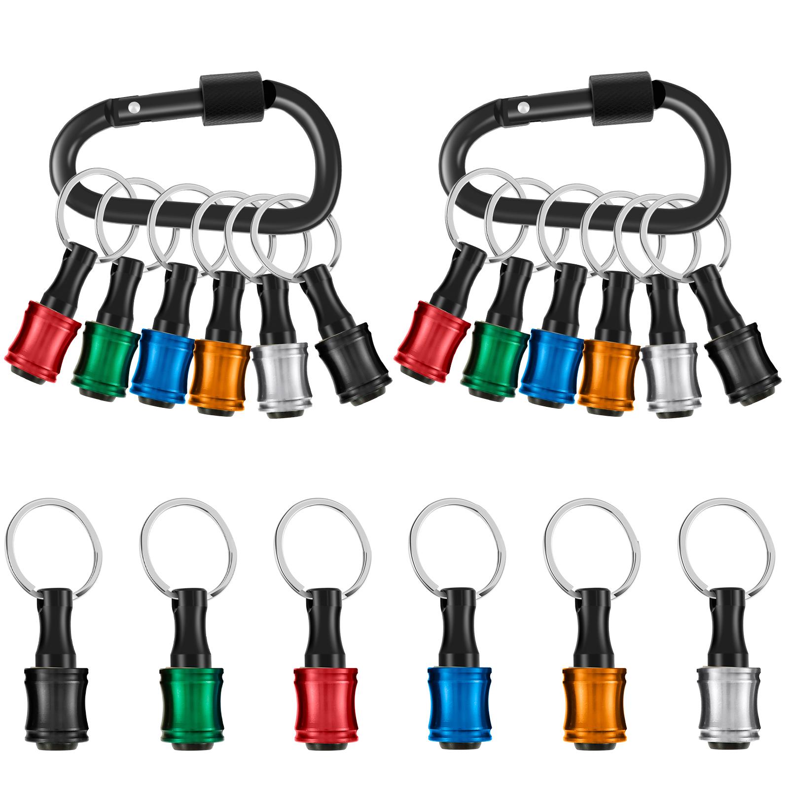 12Pcs Screwdriver Bit Holder 1/4 Inch Hex Shank Aluminum Alloy Bit Holder Keychain with 2 Carabiner Bit Holder Extension Bar
12Pcs Screwdriver Bit Holder 1/4 Inch Hex Shank Aluminum Alloy Bit Holder Keychain with 2 Carabiner Bit Holder Extension Bar