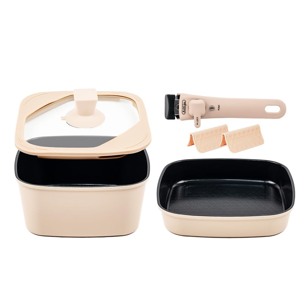 Frying pan and pot IH gas fire removable ceramic easy to single item set BoOh!gle set, & compatible, handle, non-stick, coating, wash, (beige, 7-piece
Frying pan and pot IH gas fire removable ceramic easy to single item set BoOh!gle set, & compatible, handle, non-stick, coating, wash, (beige, 7-piece