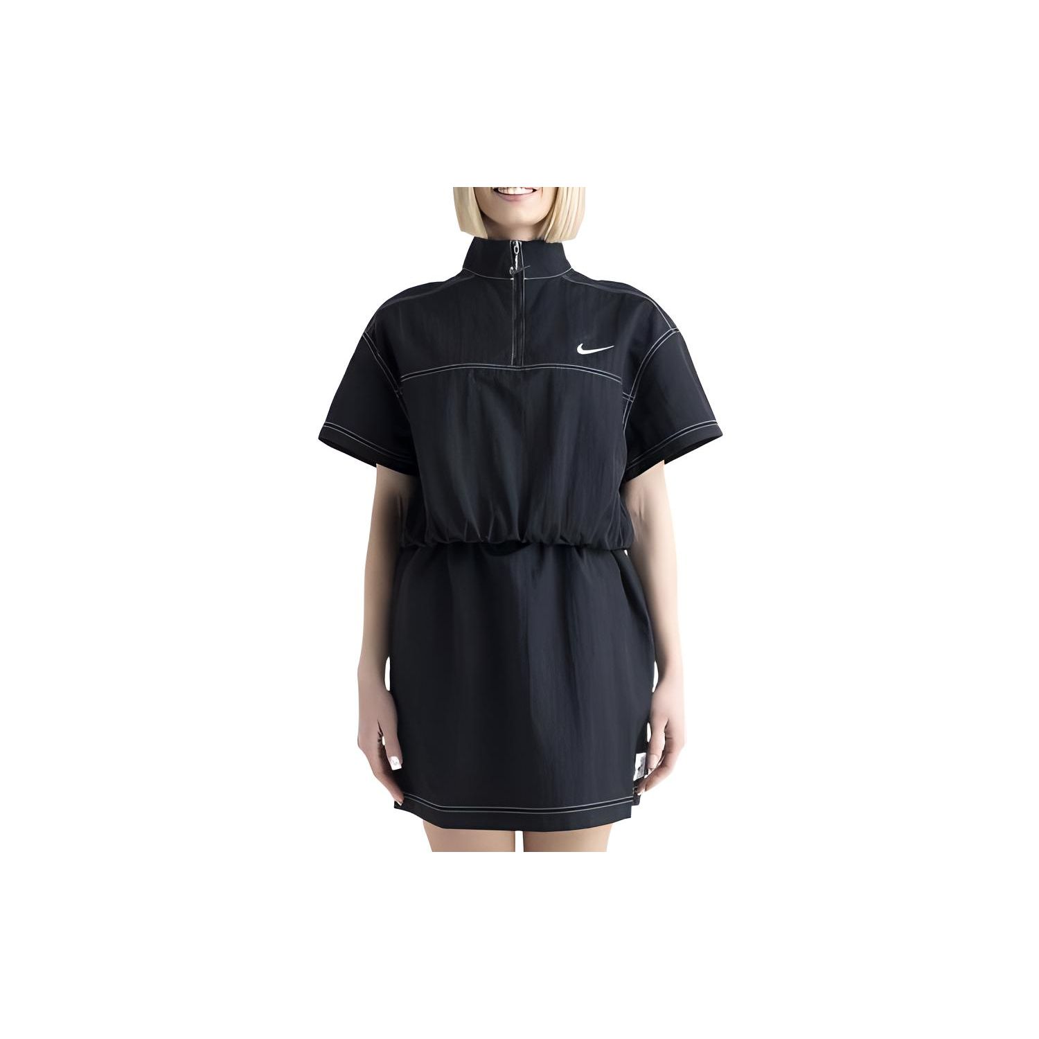 Nike Solid Color Logo Micro Mark Casual Stand Collar Short Sleeve Dress Women dresses Black DM6197-010 M
Nike Solid Color Logo Micro Mark Casual Stand Collar Short Sleeve Dress Women dresses Black DM6197-010 M