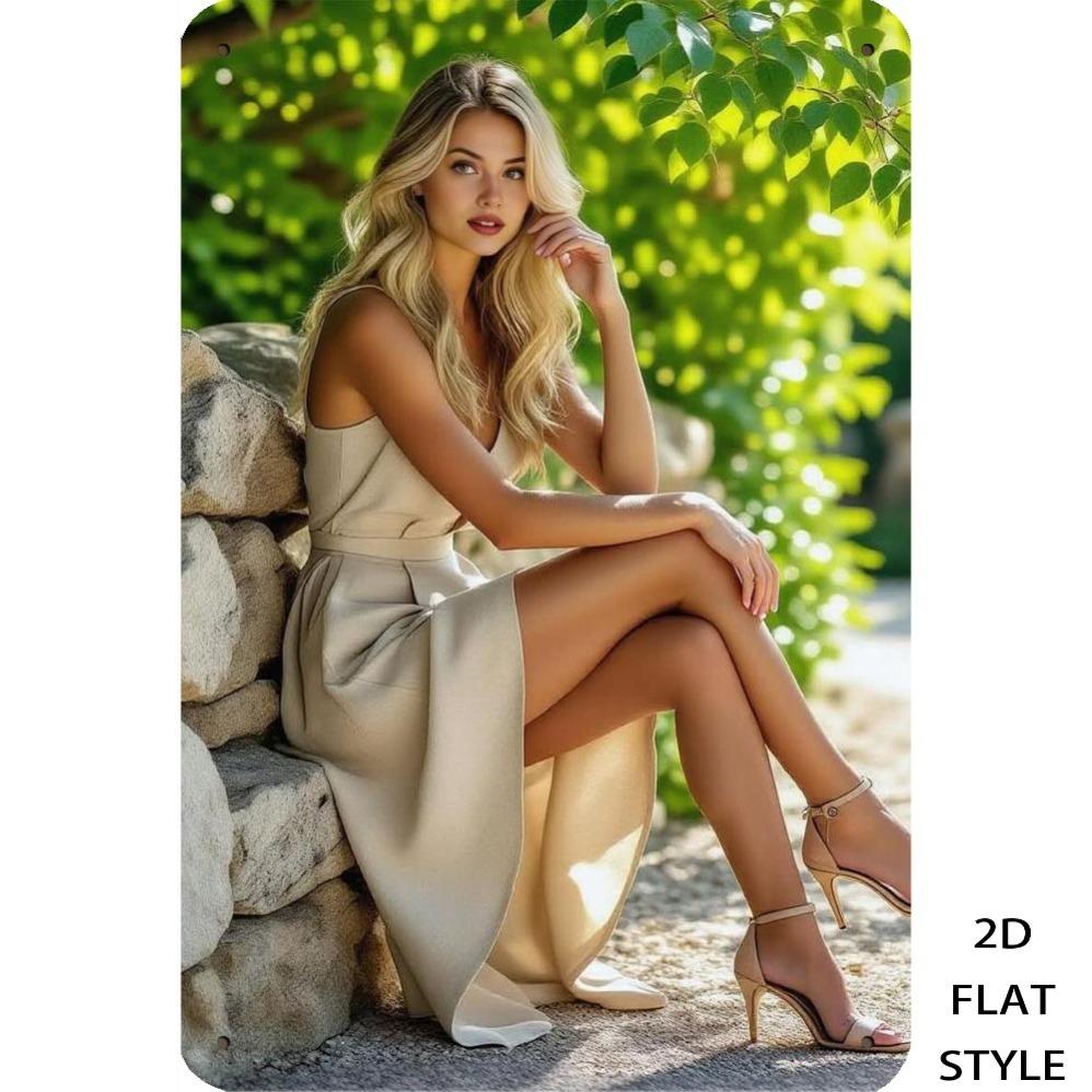 HD Metal Tin Sign Stunning Blonde Woman in Beige HighSlit Maxi Dress in Garden Vintage Poster Elegant Outdoor Style Wall Art 20x30cm(7.8x11.8inch)
HD Metal Tin Sign Stunning Blonde Woman in Beige HighSlit Maxi Dress in Garden Vintage Poster Elegant Outdoor Style Wall Art 20x30cm(7.8x11.8inch)