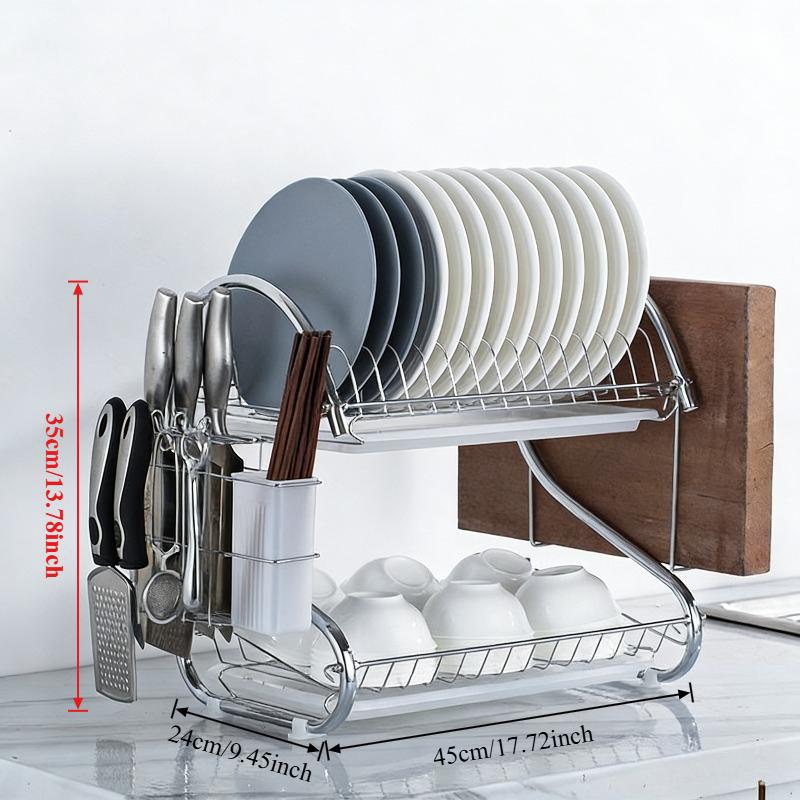 1PC 2/3 Tier Dish Draining Rack Carbon Steel Kitchen Tableware Storage Rack with Cup Strainer Chopsticks Cutting Board Holder
1PC 2/3 Tier Dish Draining Rack Carbon Steel Kitchen Tableware Storage Rack with Cup Strainer Chopsticks Cutting Board Holder