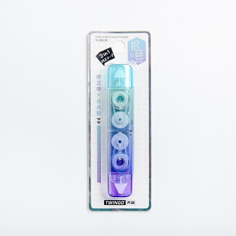 1pcs Gradual Color Correction Tape & Glue Tape Rainbow Design 2 In 1 Dual-side Correcting & Adhesive A7414 синій
1pcs Gradual Color Correction Tape & Glue Tape Rainbow Design 2 In 1 Dual-side Correcting & Adhesive A7414 синій