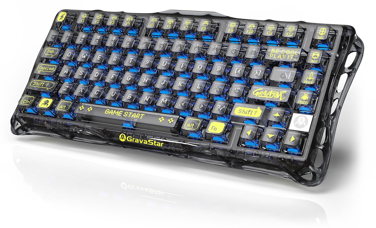 Механічна ігрова клавіатура GravaStar Mercury K1 Lite, бездротова прозора розкладка клавіатури, 80 клавіш, сумісне з гарячою заміною, підключення Bluetooth
Механічна ігрова клавіатура GravaStar Mercury K1 Lite, бездротова прозора розкладка клавіатури, 80 клавіш, сумісне з гарячою заміною, підключення Bluetooth