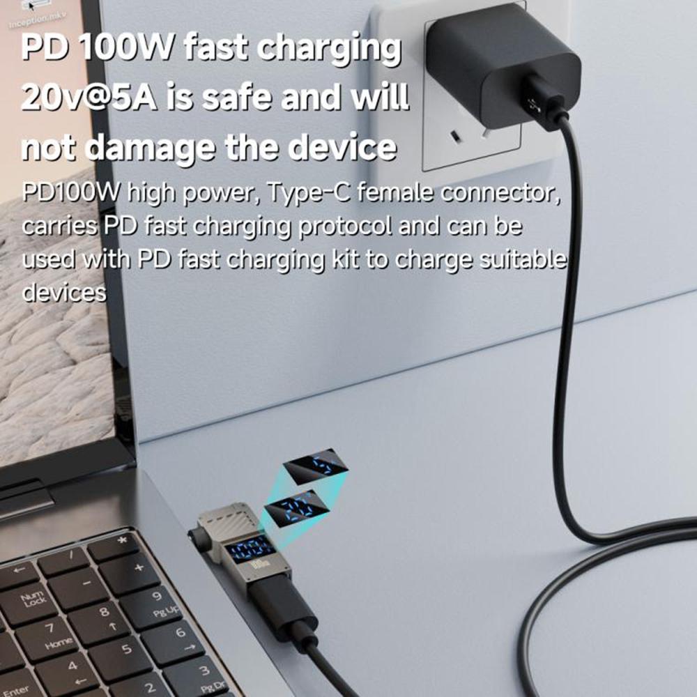 PD 100W Laptop Charging Adapter Type-C to DC 5.5x2.5mm Digital Display Fast Charging Converter As Shown A
PD 100W Laptop Charging Adapter Type-C to DC 5.5x2.5mm Digital Display Fast Charging Converter As Shown A