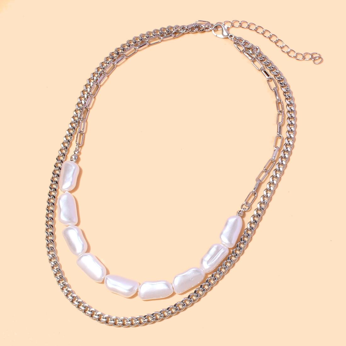 New Chinese fashion simple trend pearl chain, personalized European and American creative retro necklace women срібний
New Chinese fashion simple trend pearl chain, personalized European and American creative retro necklace women срібний