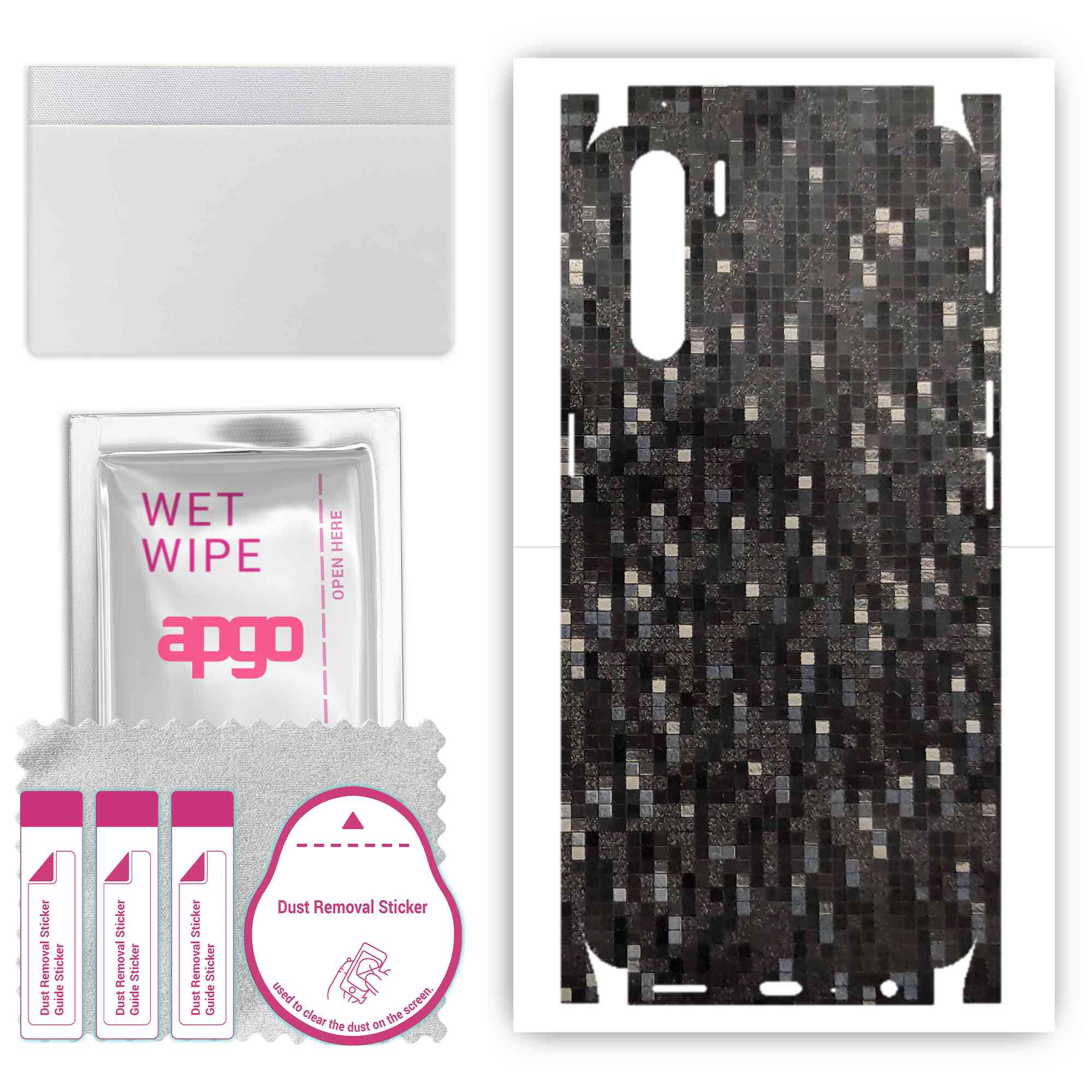 apgo Protective Skin Sticker for the back+sides compatible with Oppo A91, Full Wrap Film, Foil, Vinyl - Pattern Carbon Black Pixel
apgo Protective Skin Sticker for the back+sides compatible with Oppo A91, Full Wrap Film, Foil, Vinyl - Pattern Carbon Black Pixel
