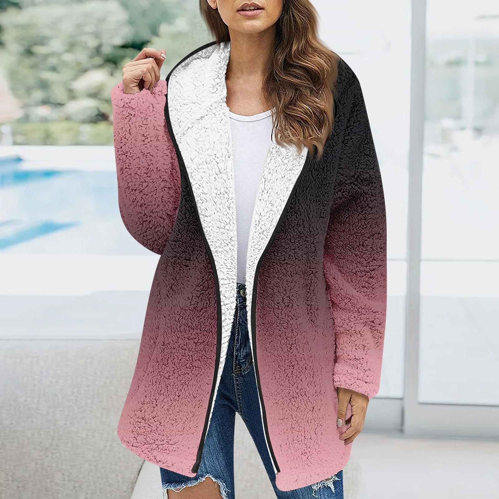 Женская модная осенне-зимняя толстая плюшевая куртка с карманами и длинными рукавами, топ XL арбуз красный