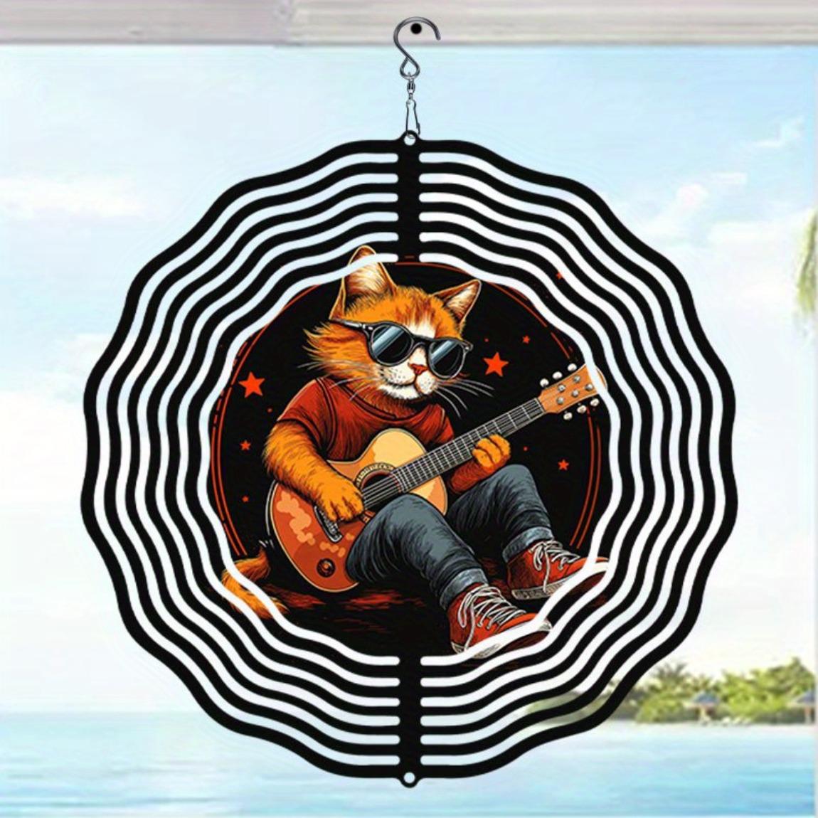 Metal Wind Chime with Guitar Playing Cat Design Indoor Outdoor Decor for Halloween Christmas Thanksgiving Durable Kinetic Art Musical Theme Gift
Metal Wind Chime with Guitar Playing Cat Design Indoor Outdoor Decor for Halloween Christmas Thanksgiving Durable Kinetic Art Musical Theme Gift