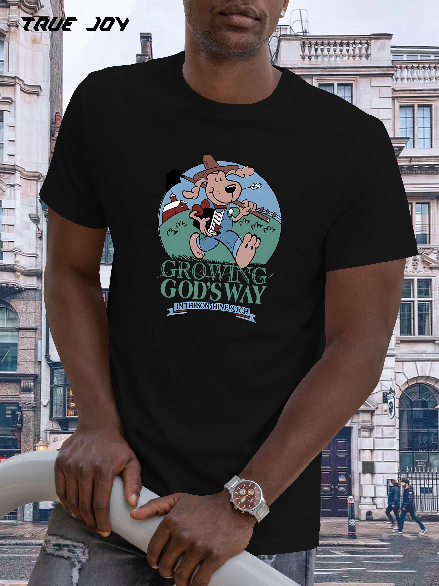 Casual Summer T-shirt with Growing God S Way Print - Round Neck XXXL
Casual Summer T-shirt with Growing God S Way Print - Round Neck XXXL