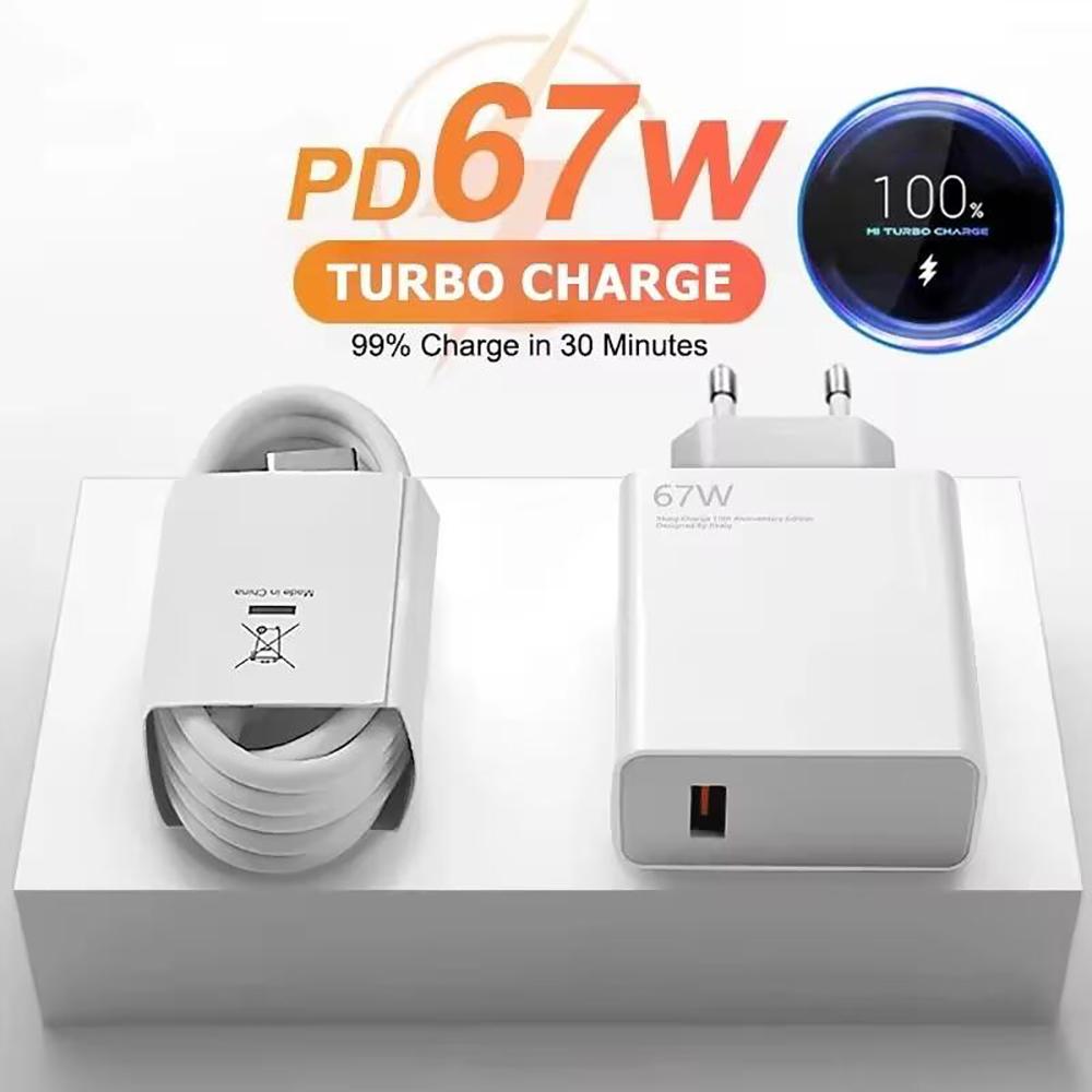 USB Charger 67W GaN Fast Charging EU/US Plug Wall Charger 6A Type C Cable For iPhone Samsung Xiaomi Quick Charge Phone Charger EU White
USB Charger 67W GaN Fast Charging EU/US Plug Wall Charger 6A Type C Cable For iPhone Samsung Xiaomi Quick Charge Phone Charger EU White