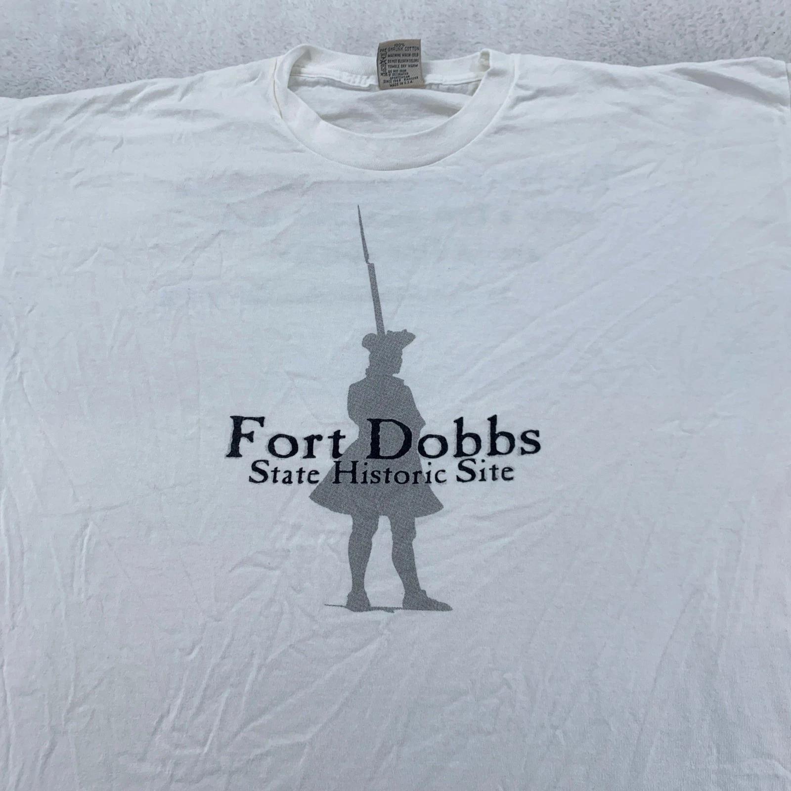 Vintage Fort Dobbs T-Shirt Mens L/XL White Historic Site Tee North Carolina 90s 4XL
Vintage Fort Dobbs T-Shirt Mens L/XL White Historic Site Tee North Carolina 90s 4XL