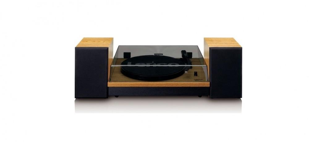 Lenco LS 300 turntable in wooden housing + speakers / Bluetooth / 2x RCA output / AUX input, Lenco коричневий
Lenco LS 300 turntable in wooden housing + speakers / Bluetooth / 2x RCA output / AUX input, Lenco коричневий