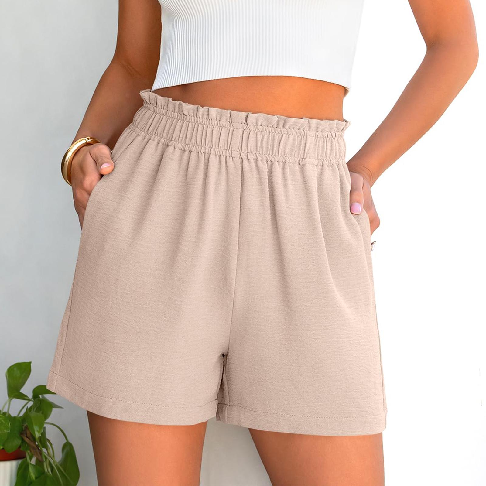 Women’s Summer Casual Elastic High Waist Loose Fit Beach Shorts Lightweight Relaxed Fit Vacation Shorts with Pockets L хакі
Women’s Summer Casual Elastic High Waist Loose Fit Beach Shorts Lightweight Relaxed Fit Vacation Shorts with Pockets L хакі