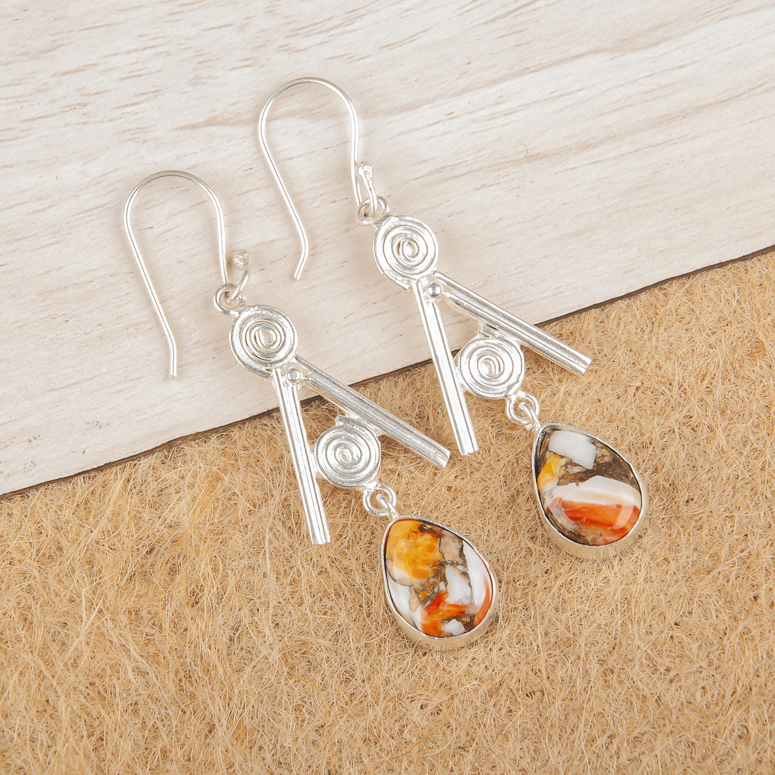 Orange Copper Turquoise Gemstone Jewelry, 925 Sterling Silver Earrings, Handmade Meditation Earrings For Wedding Gift 2.4 Inches помаранчевий
Orange Copper Turquoise Gemstone Jewelry, 925 Sterling Silver Earrings, Handmade Meditation Earrings For Wedding Gift 2.4 Inches помаранчевий