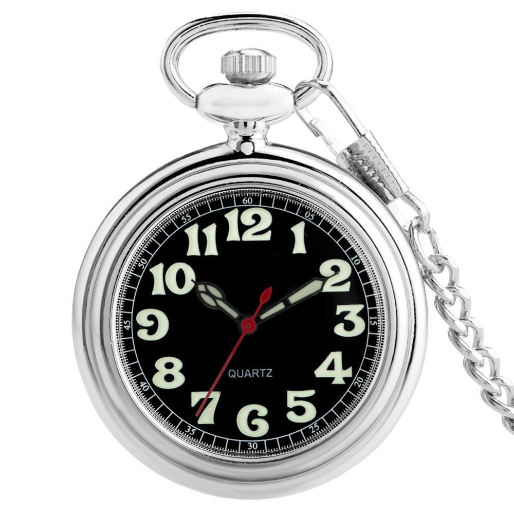 Noctilucent Fluorescent Open Face Arabic Numerals Quartz Pocket Watch Chain Luminous Pendant Jewelry Clock Gifts Men Women Kids срібний
Noctilucent Fluorescent Open Face Arabic Numerals Quartz Pocket Watch Chain Luminous Pendant Jewelry Clock Gifts Men Women Kids срібний