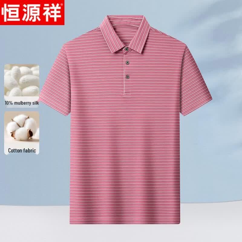 Hengyuanxiang Men s Striped Mulberry Silk Blend Polo Shirt 170
Hengyuanxiang Men s Striped Mulberry Silk Blend Polo Shirt 170