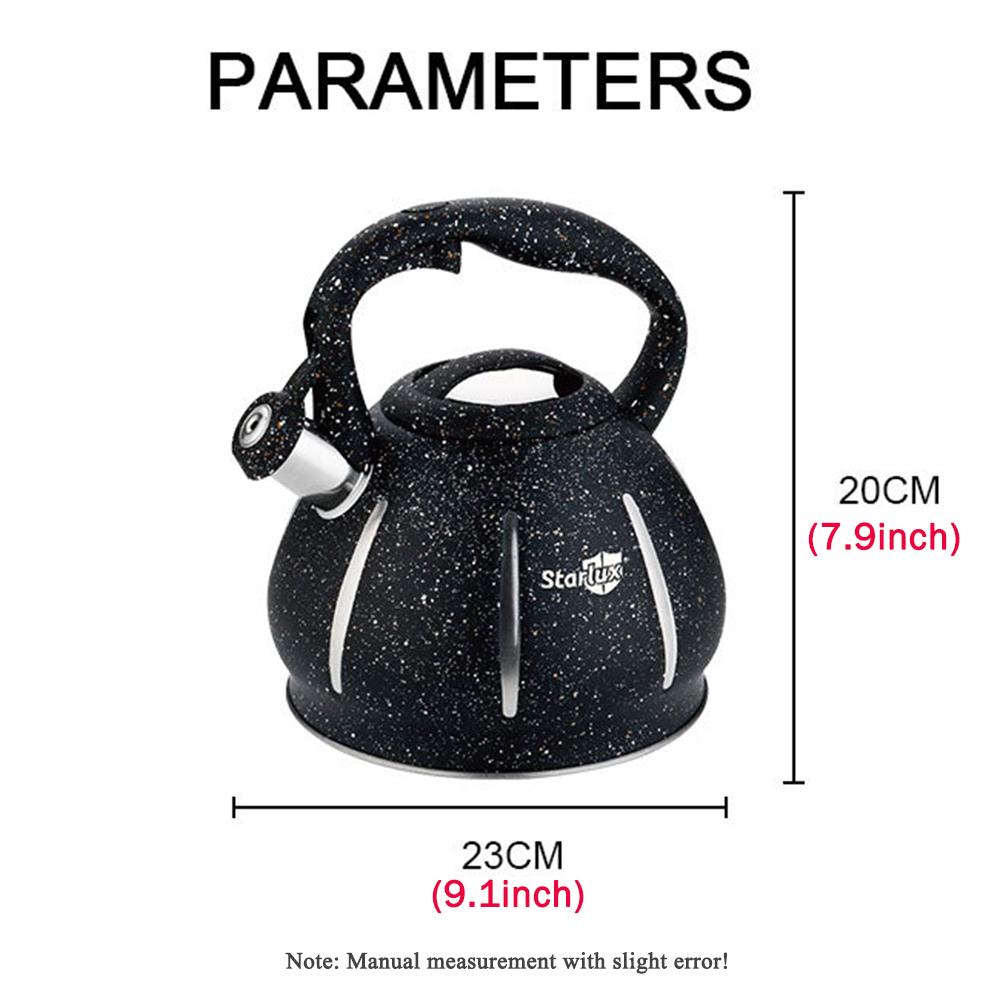 Stainless steel whistle kettle, High-capacity frosted boiling water pot, Household gas induction cooker kettle, 3L 2-3L матовий чорний колір
Stainless steel whistle kettle, High-capacity frosted boiling water pot, Household gas induction cooker kettle, 3L 2-3L матовий чорний колір