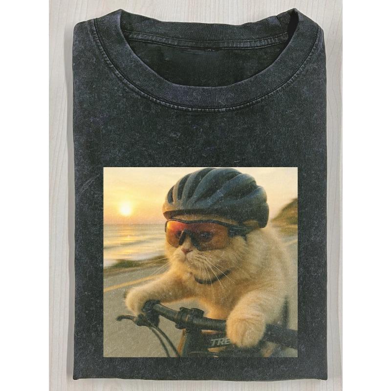 European sizes Washed Vintage Pure Cotton Printed, Cycling Cat Fun Pattern Men s, Loose Street Style, Perfect Gift for Back to School S чёрный
European sizes Washed Vintage Pure Cotton Printed, Cycling Cat Fun Pattern Men s, Loose Street Style, Perfect Gift for Back to School S чёрный