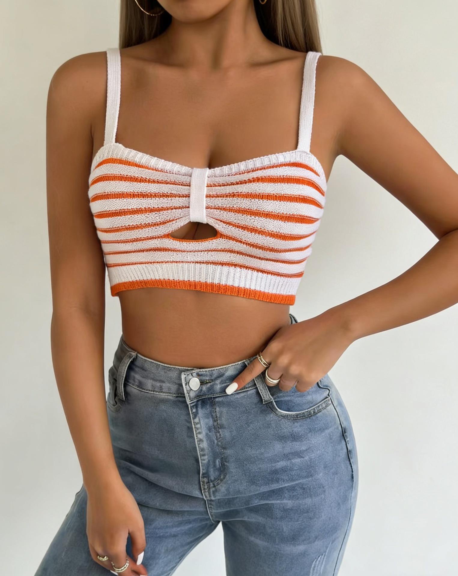 Spring/Summer Sexy Color Block Strapless Knit Striped Cutout Camisole Extra Large помаранчевий/червоний
Spring/Summer Sexy Color Block Strapless Knit Striped Cutout Camisole Extra Large помаранчевий/червоний