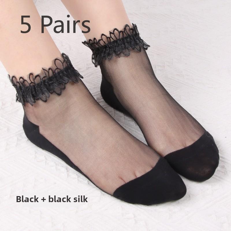 5 пар женских носков весна лето тонкие прозрачные кружевные носки короткие хрустальные чулки 5 Pairs чёрный
5 пар женских носков весна лето тонкие прозрачные кружевные носки короткие хрустальные чулки 5 Pairs чёрный