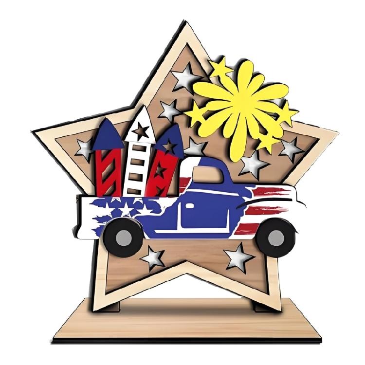 Artistic Wooden Star Desktop Ornament July 4th American Flag Table Display For National Holiday Decors
Artistic Wooden Star Desktop Ornament July 4th American Flag Table Display For National Holiday Decors