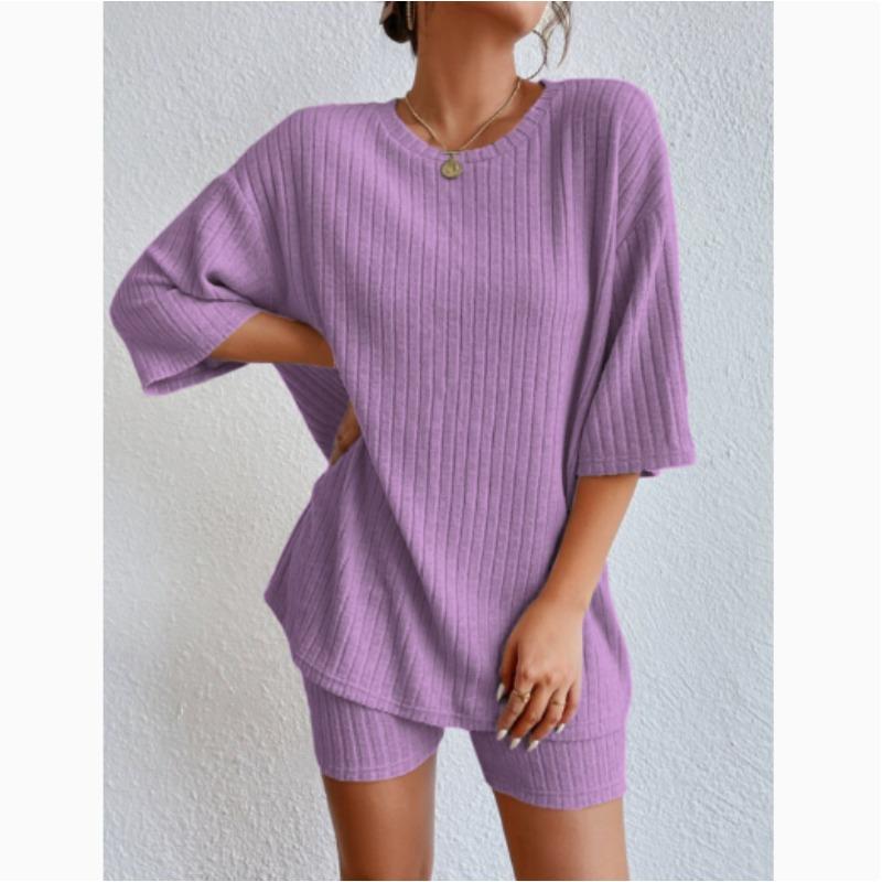 Casual Summer Knitted Clothing Set with Round Neck and Loose Fit XL фіолетовий
Casual Summer Knitted Clothing Set with Round Neck and Loose Fit XL фіолетовий