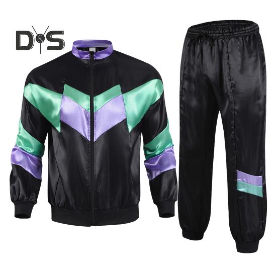 Женский спортивный костюм 80-х годов, ретро-хип-хоп, диско-наряд, куртка с цветными блоками, эластичный пояс, брюки, комплект, повседневная спортивная одежда M чёрный
Женский спортивный костюм 80-х годов, ретро-хип-хоп, диско-наряд, куртка с цветными блоками, эластичный пояс, брюки, комплект, повседневная спортивная одежда M чёрный