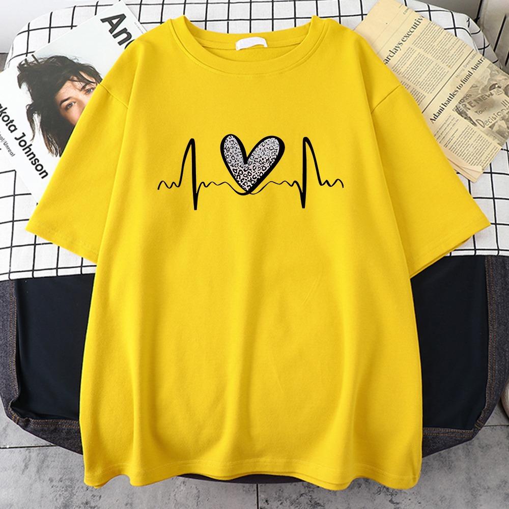 Fluctuating Leopard Heart Electrocardiogram T-Shirt Women Summer Soft Clothing Fashion Short Sleeve Plus Size Tshirts XL
Fluctuating Leopard Heart Electrocardiogram T-Shirt Women Summer Soft Clothing Fashion Short Sleeve Plus Size Tshirts XL