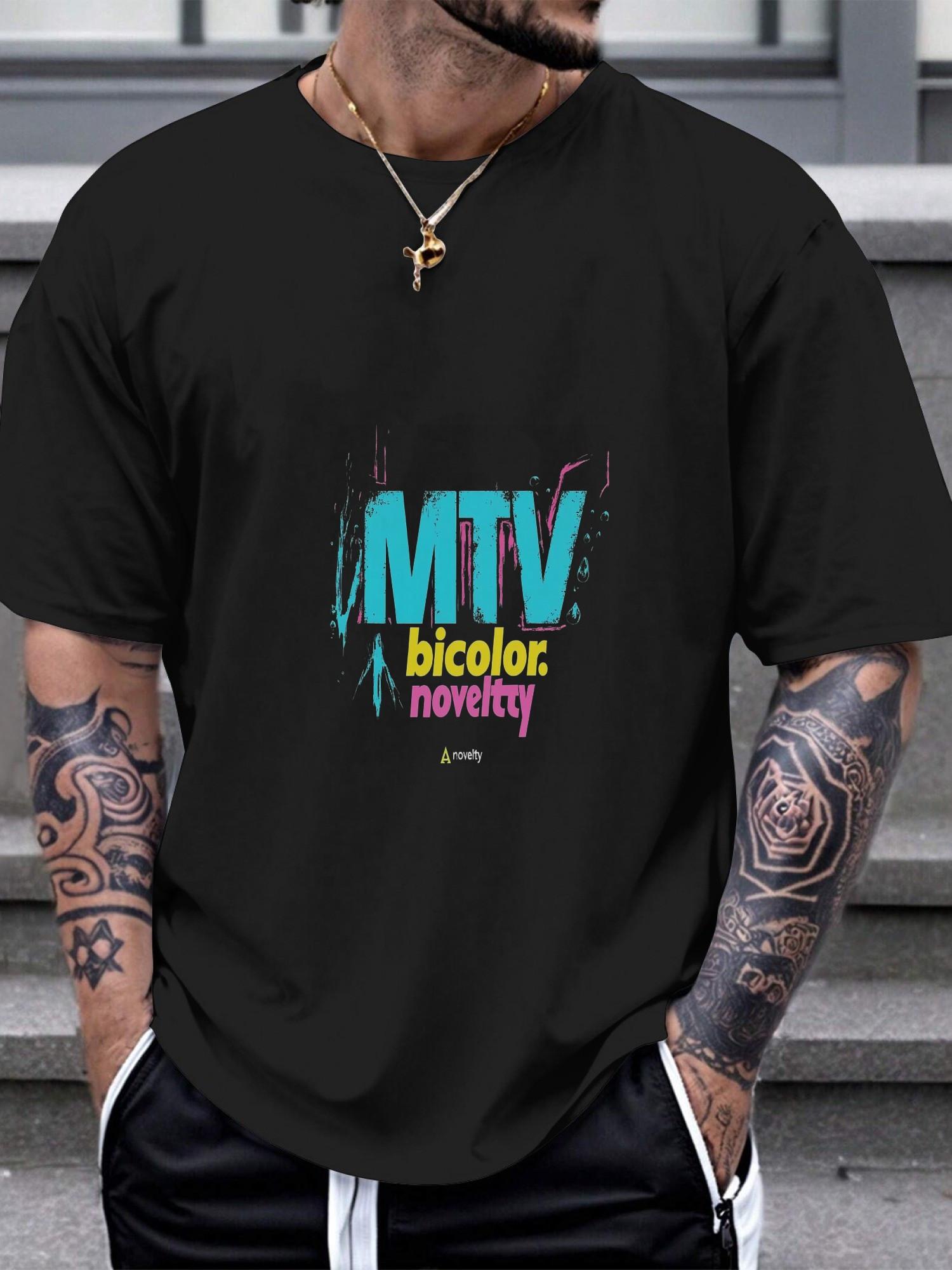 1pc MNTV Retro Logo Bicolor T-shirt - Black 180g Cotton Crew Neck Short Sleeve Tee with Vibrant Geometric Print L
1pc MNTV Retro Logo Bicolor T-shirt - Black 180g Cotton Crew Neck Short Sleeve Tee with Vibrant Geometric Print L