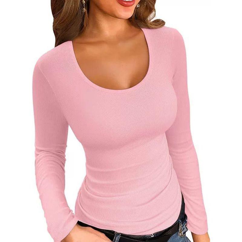 Женский однотонный топ с U-образным вырезом и длинным рукавом, пуловер S
Женский однотонный топ с U-образным вырезом и длинным рукавом, пуловер S