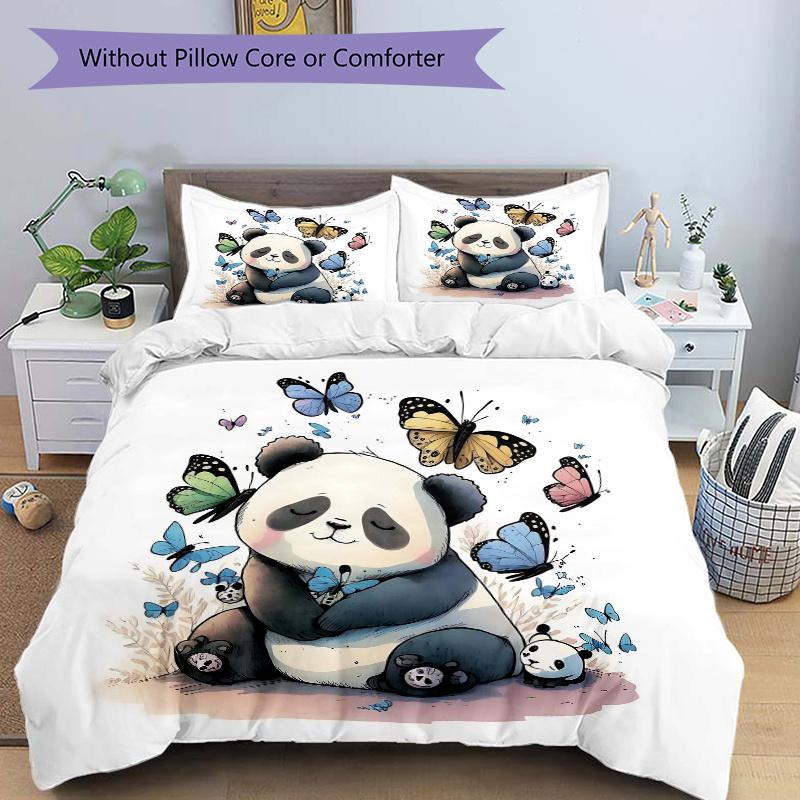 3pcs Sweet Panda & Butterfly Quilt Cover Set - Soft and Cozy Bedroom, Guest Room and Dorm Decorative Bedding 3-Piece Set 1 Quilt Cover + 2 Pillow 135x200cm
3pcs Sweet Panda & Butterfly Quilt Cover Set - Soft and Cozy Bedroom, Guest Room and Dorm Decorative Bedding 3-Piece Set 1 Quilt Cover + 2 Pillow 135x200cm