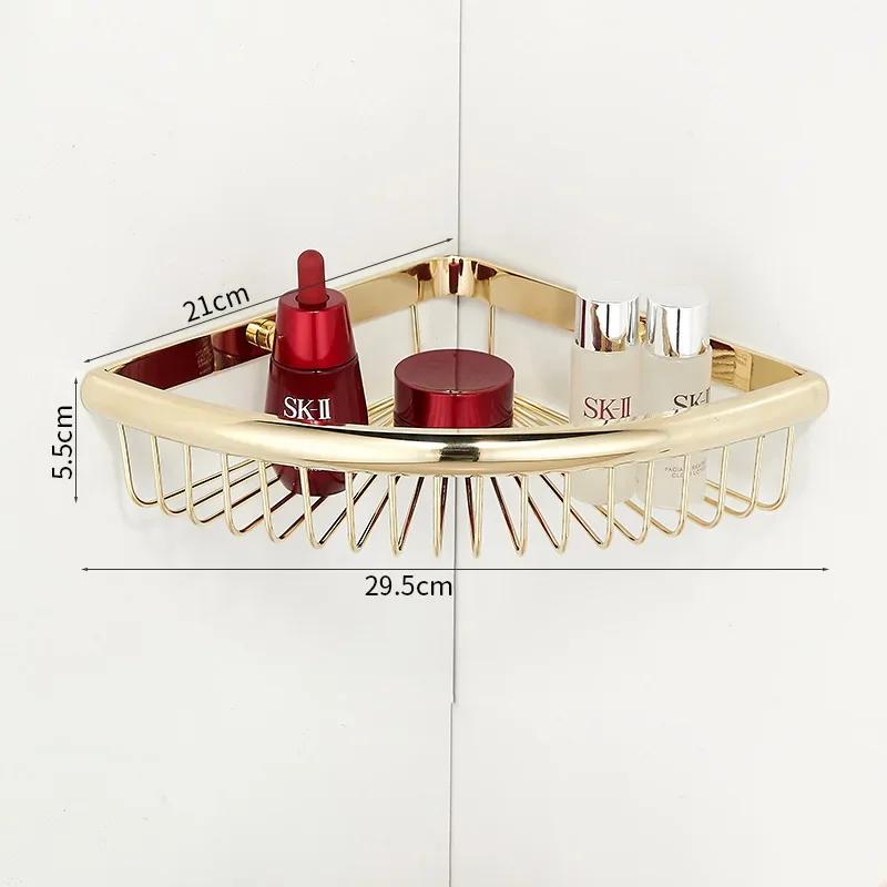 Copper gold bathroom shower room wall corner basket non perforated bathroom rack triangular storage rack for bathroom shelves
Copper gold bathroom shower room wall corner basket non perforated bathroom rack triangular storage rack for bathroom shelves