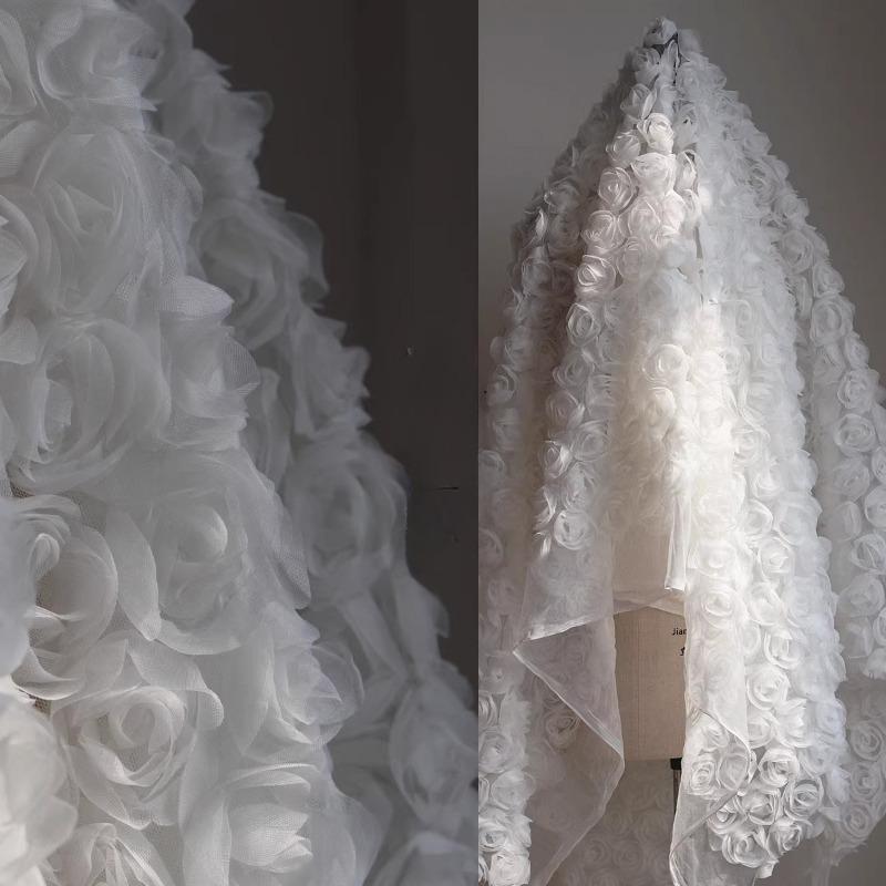 3D Rose Flower Lace Fabric for Wedding Dress and Gown Designer Fabric DIY Home Textile Cushion Background Decor Cloth wide 130cmx 0.5 yard
3D Rose Flower Lace Fabric for Wedding Dress and Gown Designer Fabric DIY Home Textile Cushion Background Decor Cloth wide 130cmx 0.5 yard
