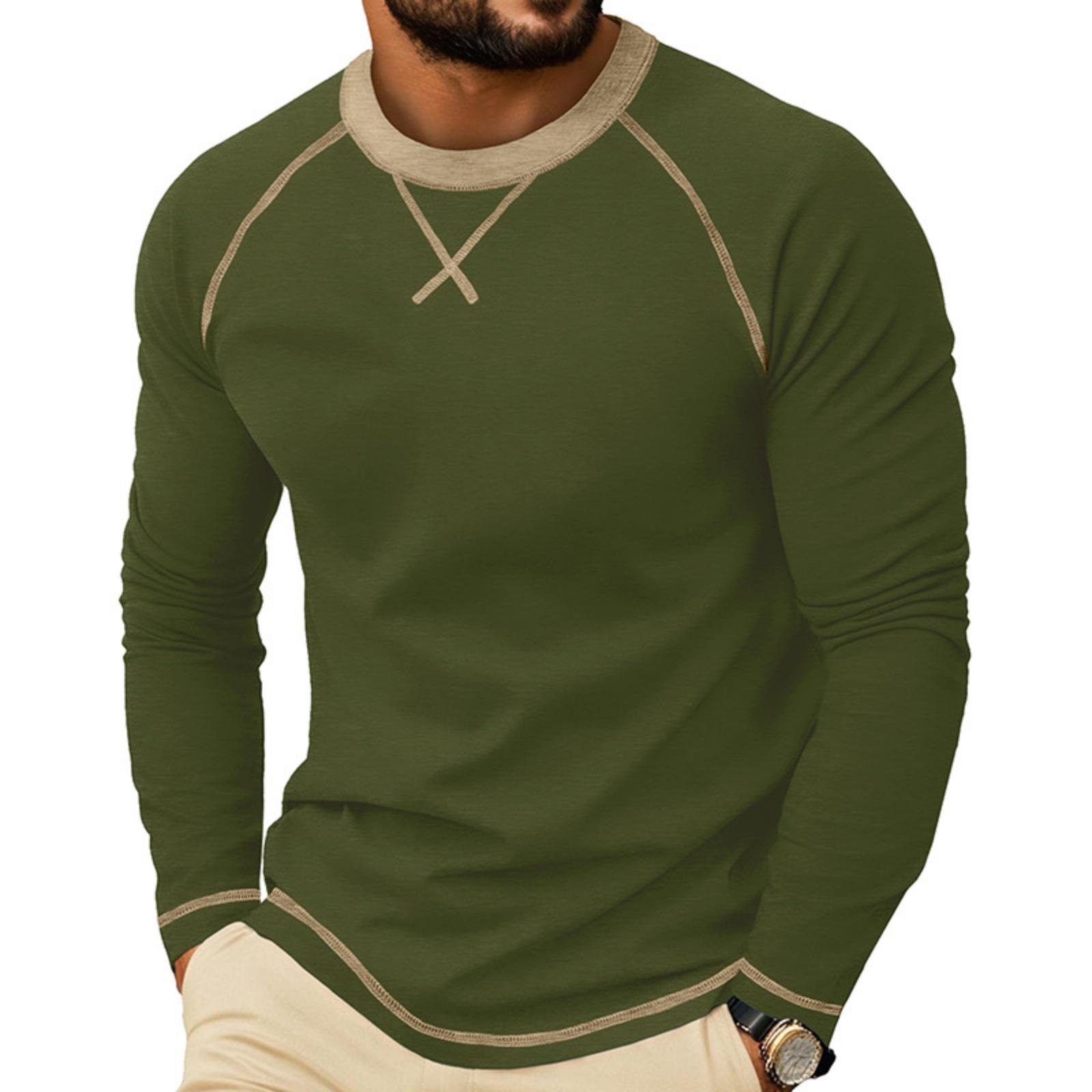 Men s Long Sleeve Crew Neck Casual T Shirt Color Block Stitching Detail Pullover Top Lightweight Comfortable Fit L
Men s Long Sleeve Crew Neck Casual T Shirt Color Block Stitching Detail Pullover Top Lightweight Comfortable Fit L