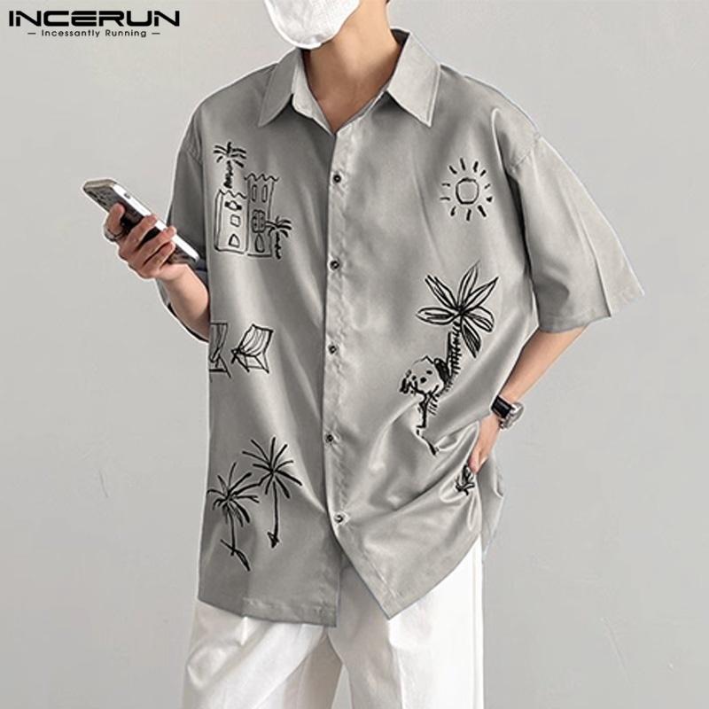 INCERUN Oversized Men Shirts Lapel Short Sleeve Cartoon Print Casual Tops S синий
INCERUN Oversized Men Shirts Lapel Short Sleeve Cartoon Print Casual Tops S синий