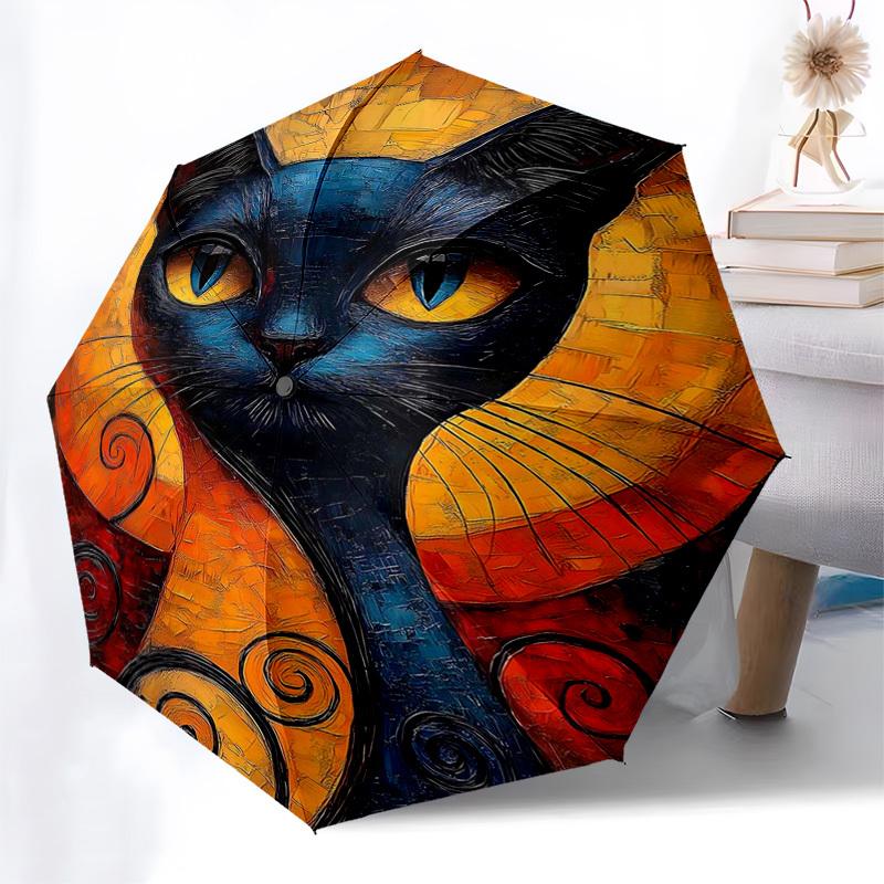 1pc Automatic Opening/Closing Umbrella with Abstract Cat Artwork, Portable Tri-Fold Design, 8-Bone Iron Frame, Outdoor, Ideal Gift for Fans, Travelers
1pc Automatic Opening/Closing Umbrella with Abstract Cat Artwork, Portable Tri-Fold Design, 8-Bone Iron Frame, Outdoor, Ideal Gift for Fans, Travelers