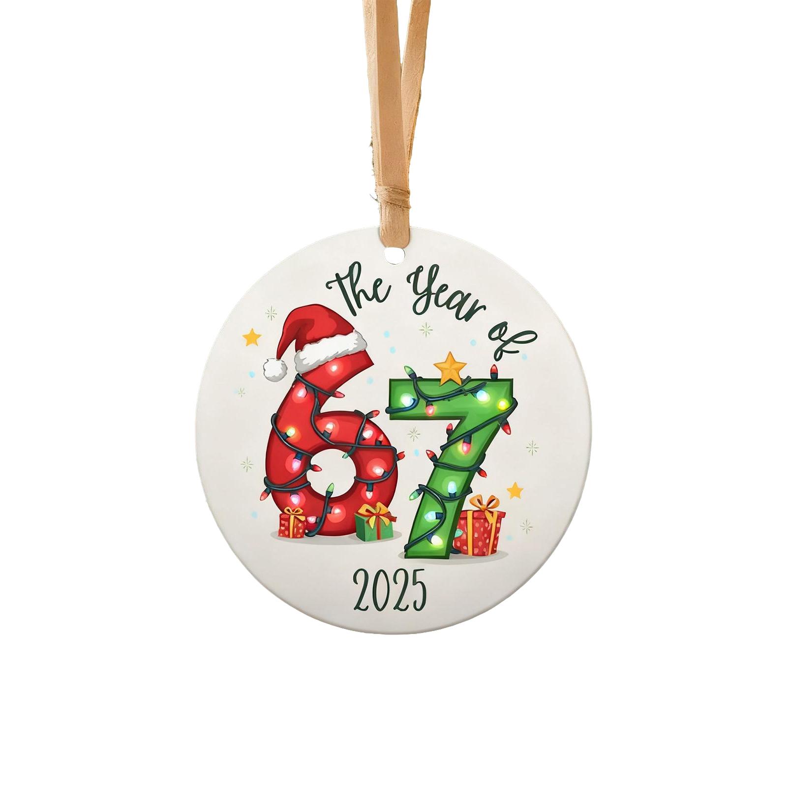 Acrylic Christmas Ornament Hanging Decoration with Fun Number Print Six Seven Round Shape Holiday Pendant for Tree Home Party
Acrylic Christmas Ornament Hanging Decoration with Fun Number Print Six Seven Round Shape Holiday Pendant for Tree Home Party