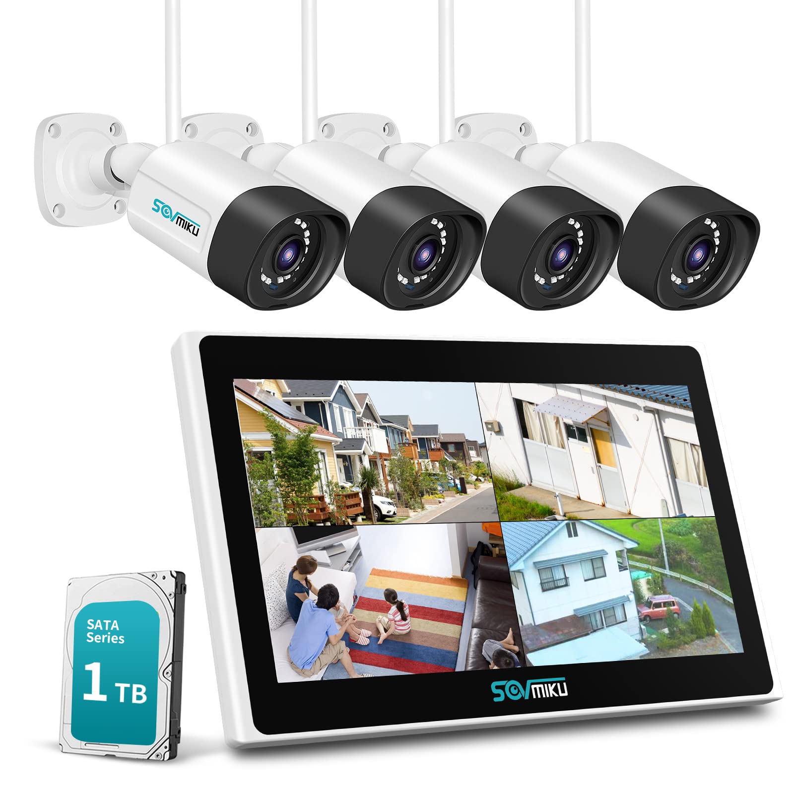 million Security camera Wireless Sovmiku 10 inch monitor integrated NVR 1536P 5 million pixel wireless camera set of expandable up to 8 channels
million Security camera Wireless Sovmiku 10 inch monitor integrated NVR 1536P 5 million pixel wireless camera set of expandable up to 8 channels