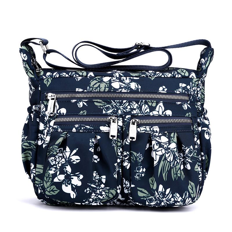 2025 Новая нейлоновая наплечная сумка с принтом, многокарманная, большой вместимости, легкая, водонепроницаемая сумка кроссбоди и многослойная сумка для мамы среднего возраста