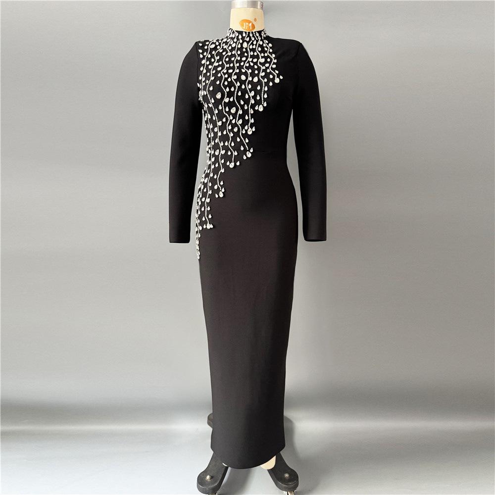 Elegant European & American Rhinestone Beaded Long-Sleeve Slim Fit Party Dress Extra Large чорний
Elegant European & American Rhinestone Beaded Long-Sleeve Slim Fit Party Dress Extra Large чорний