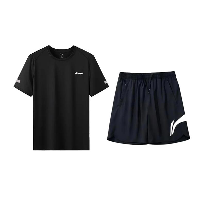 Li Ning Fashion Design Cool Comfortable Short Sleeve T-Shirt With Letter Print And Casual Sports Shorts Set Unisex Tops YTSU163-3+YKSV197-2 L
Li Ning Fashion Design Cool Comfortable Short Sleeve T-Shirt With Letter Print And Casual Sports Shorts Set Unisex Tops YTSU163-3+YKSV197-2 L