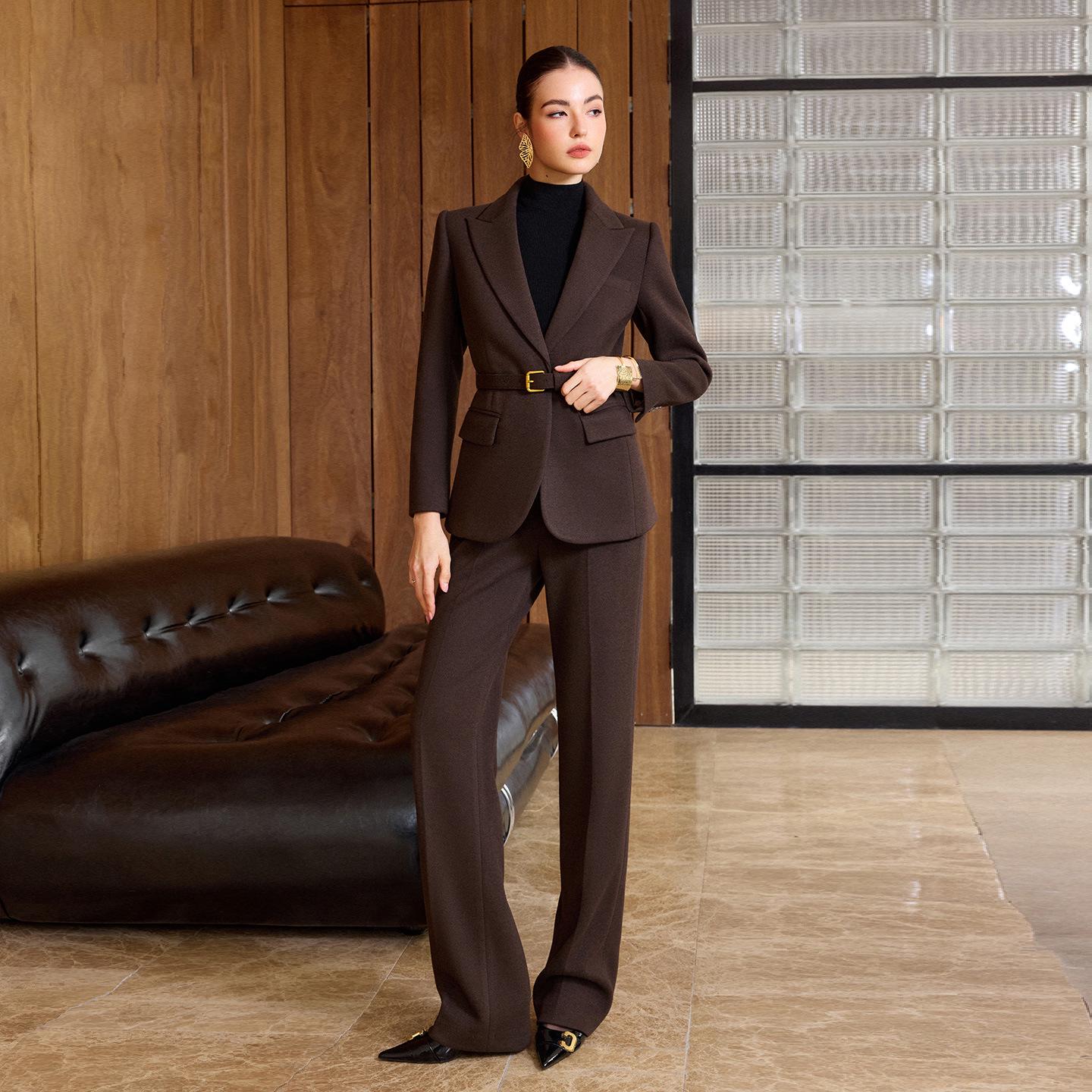 Luxury Deep Coffee Wool Suit Set for Women - Korean Style Autumn/Winter Fashion L
Luxury Deep Coffee Wool Suit Set for Women - Korean Style Autumn/Winter Fashion L
