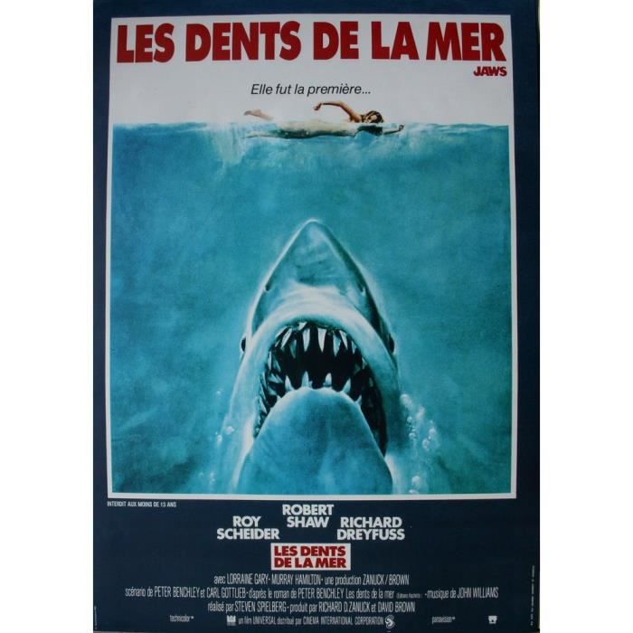 LES DENTS DE LA MER Affiche Cinéma Originale Roulée Petit format 53x40cm Movie Poster JAWS Spielberg Retirage
LES DENTS DE LA MER Affiche Cinéma Originale Roulée Petit format 53x40cm Movie Poster JAWS Spielberg Retirage