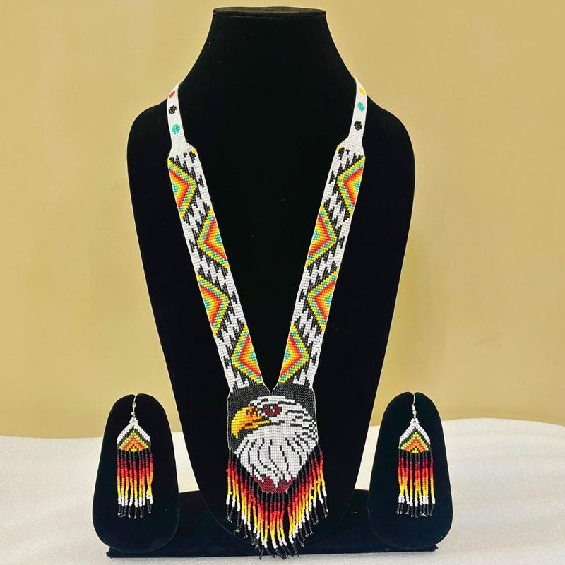 Eagle Beadwork Medallion Necklace
Eagle Beadwork Medallion Necklace